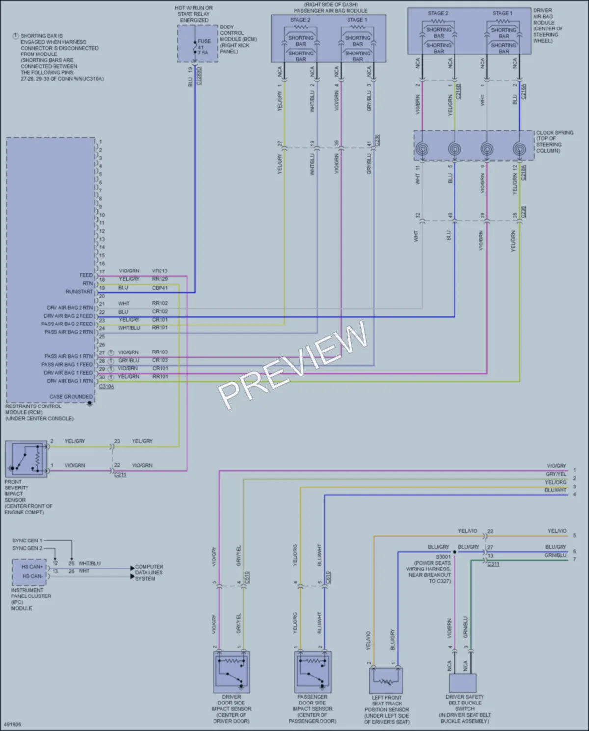 2016 Ford Expedition Supplemental Restraints wiring diagram preview