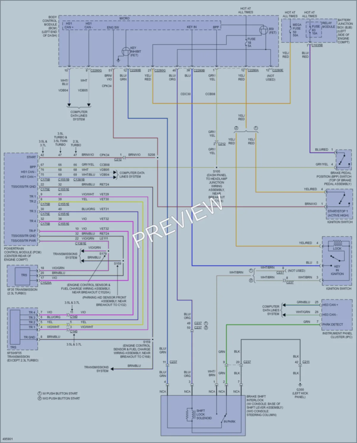 2016 Ford Explorer Shift Interlock wiring diagram preview