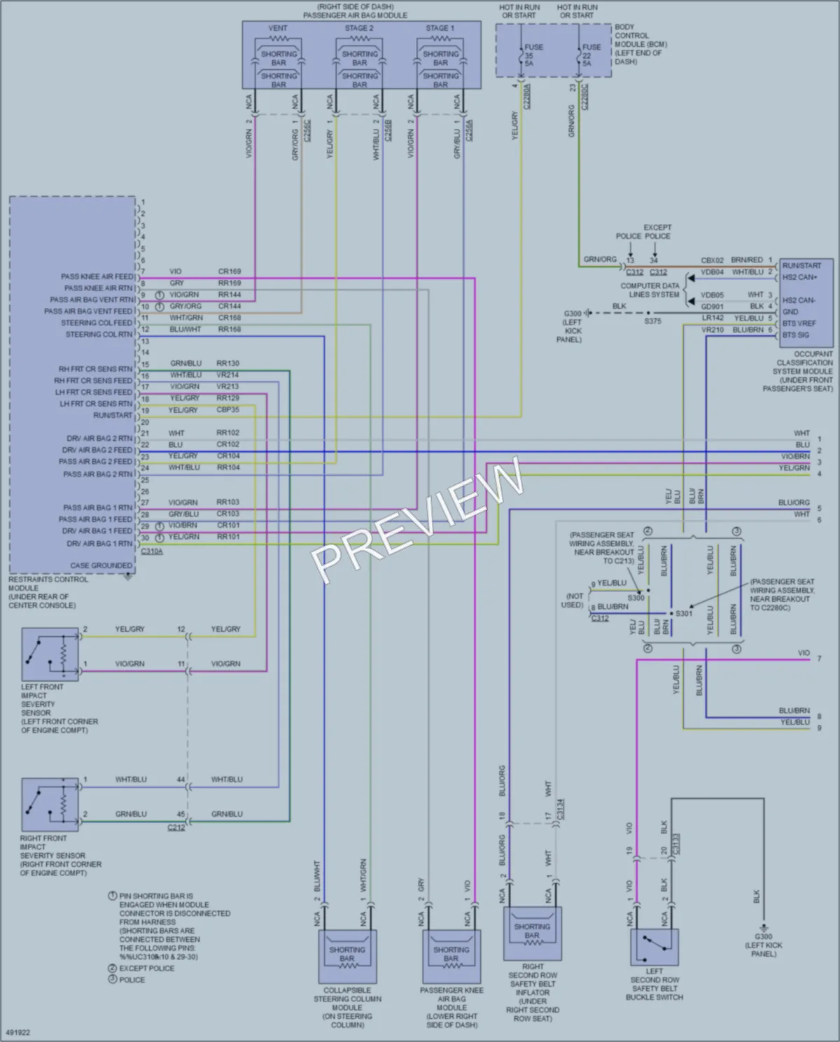 2016 Ford Explorer Supplemental Restraints wiring diagram preview