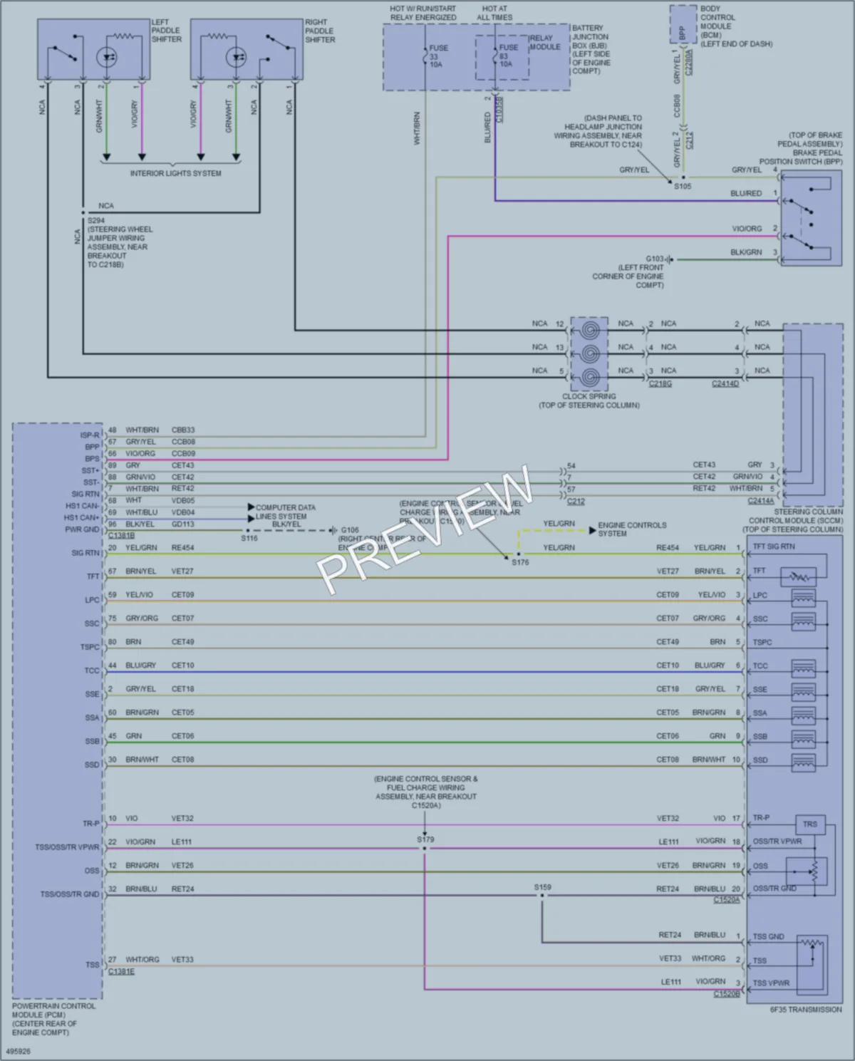 2016 Ford Explorer Transmission wiring diagram preview