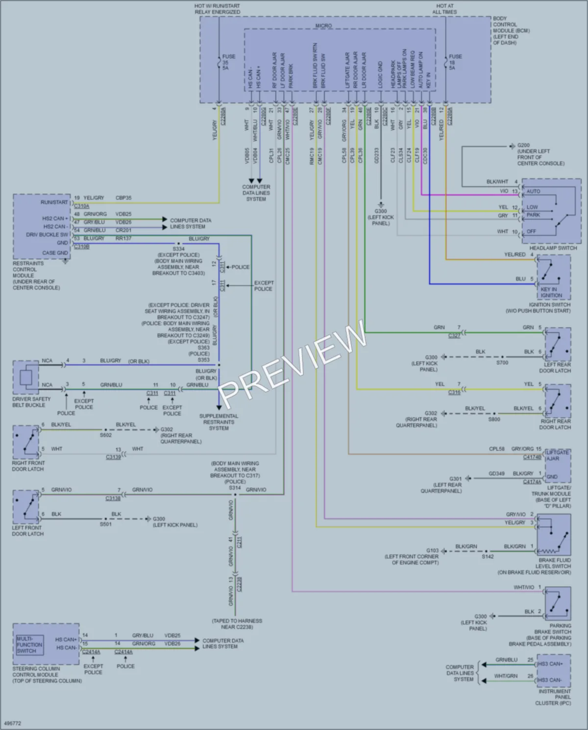 2016 Ford Explorer Warning Systems wiring diagram preview