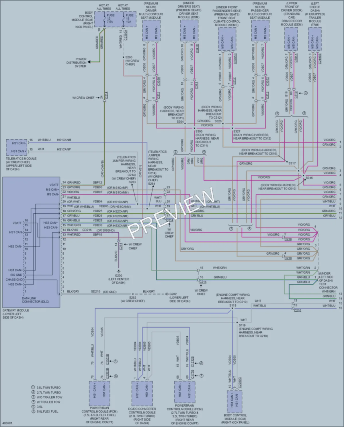 2016 Ford F150 Computer Data Lines wiring diagram preview