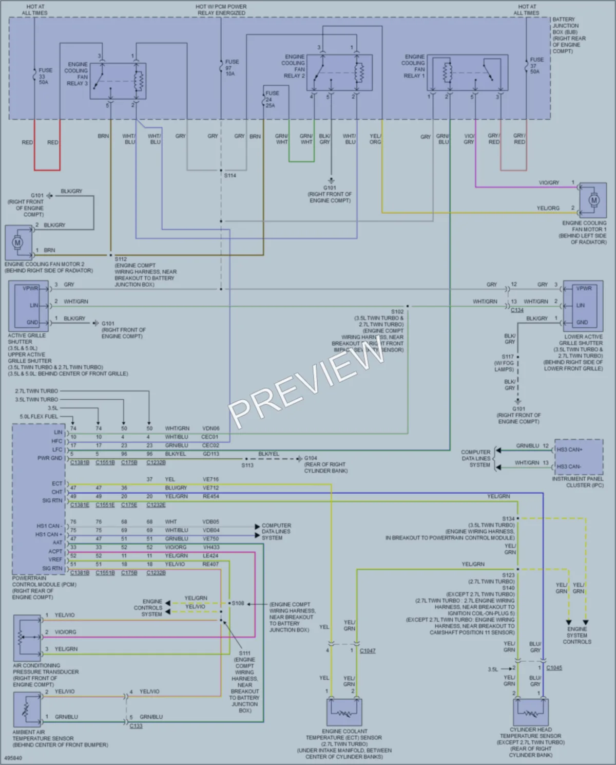2016 Ford F150 Cooling Fan wiring diagram preview