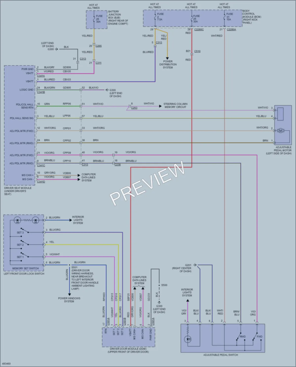 2016 Ford F150 Memory Systems wiring diagram preview