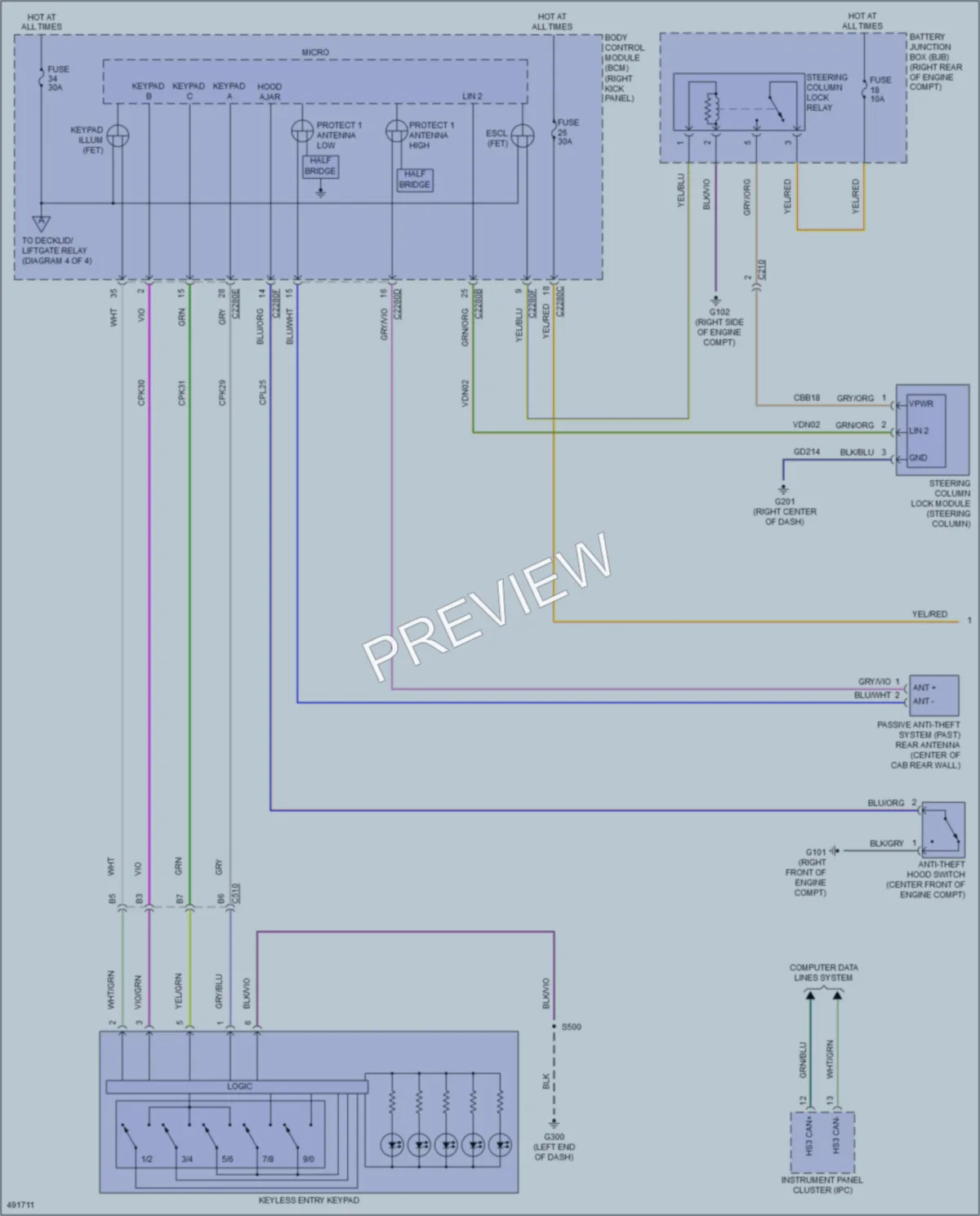 2016 Ford F150 Power Door Locks wiring diagram preview