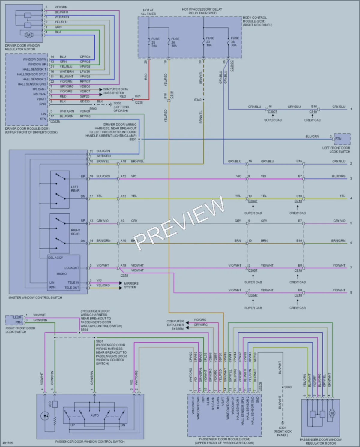 2016 Ford F150 Power Windows wiring diagram preview