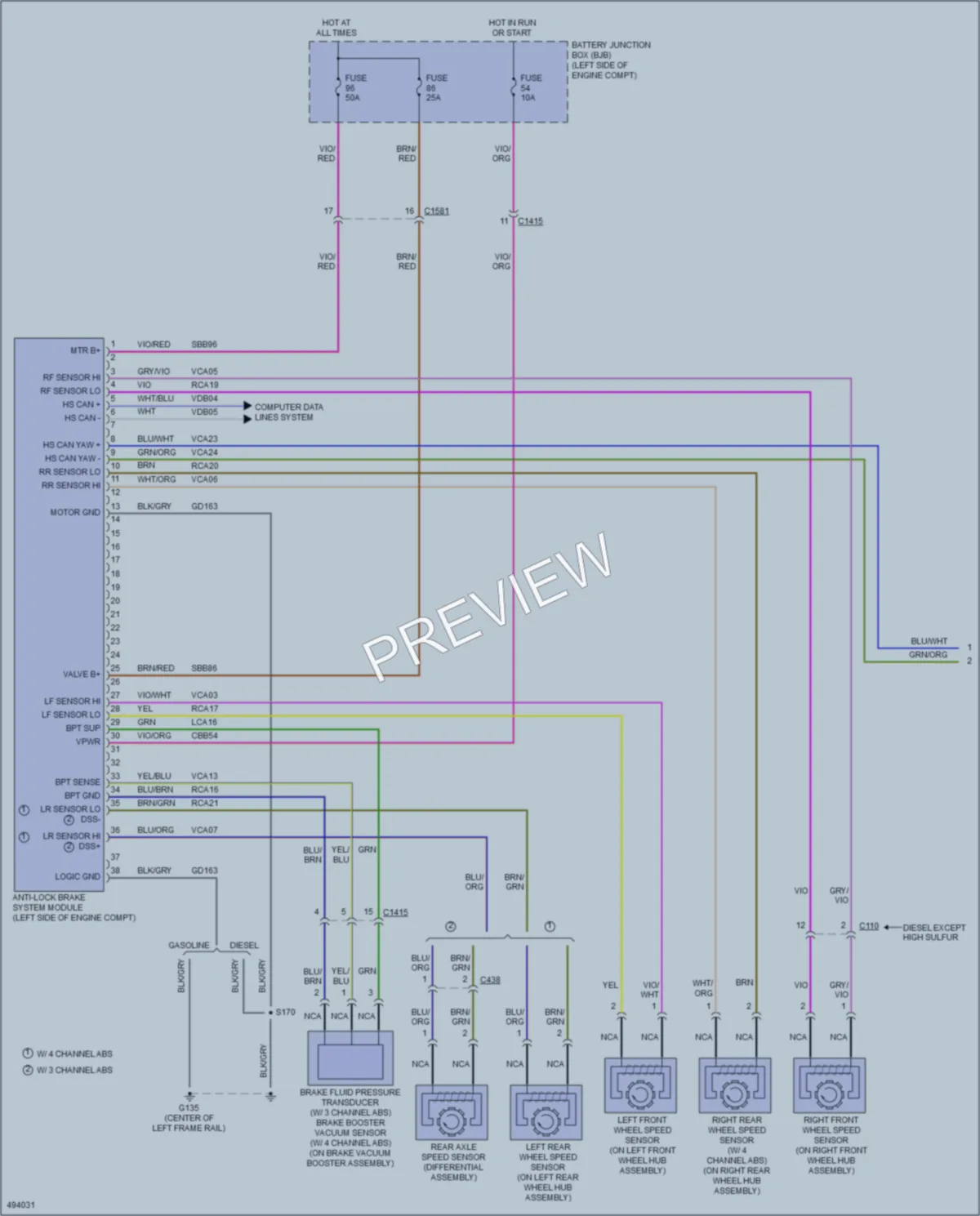 2016 Ford F350SuperDuty Anti Lock Brakes wiring diagram preview