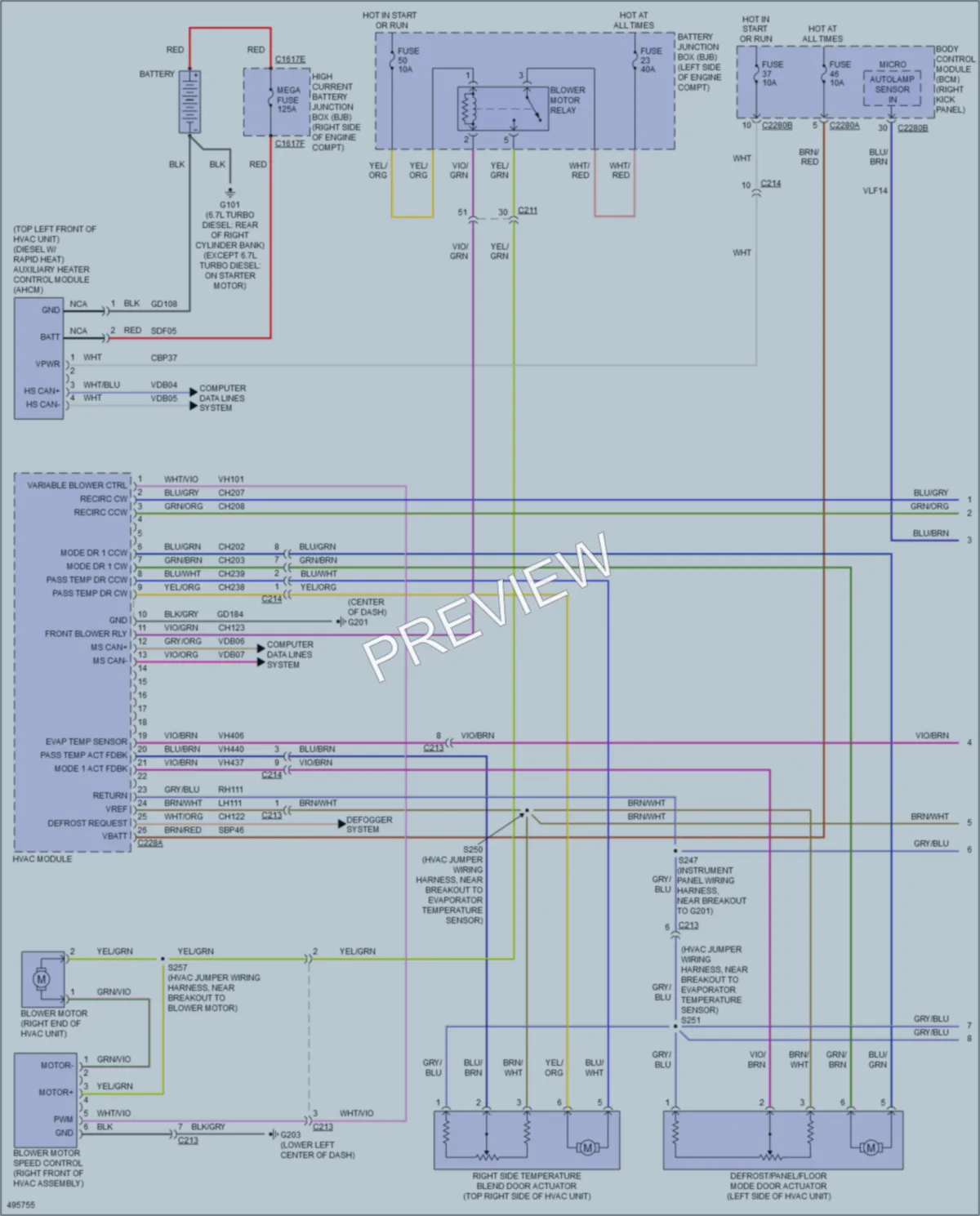 2016 Ford F450SuperDuty Air Conditioning wiring diagram preview