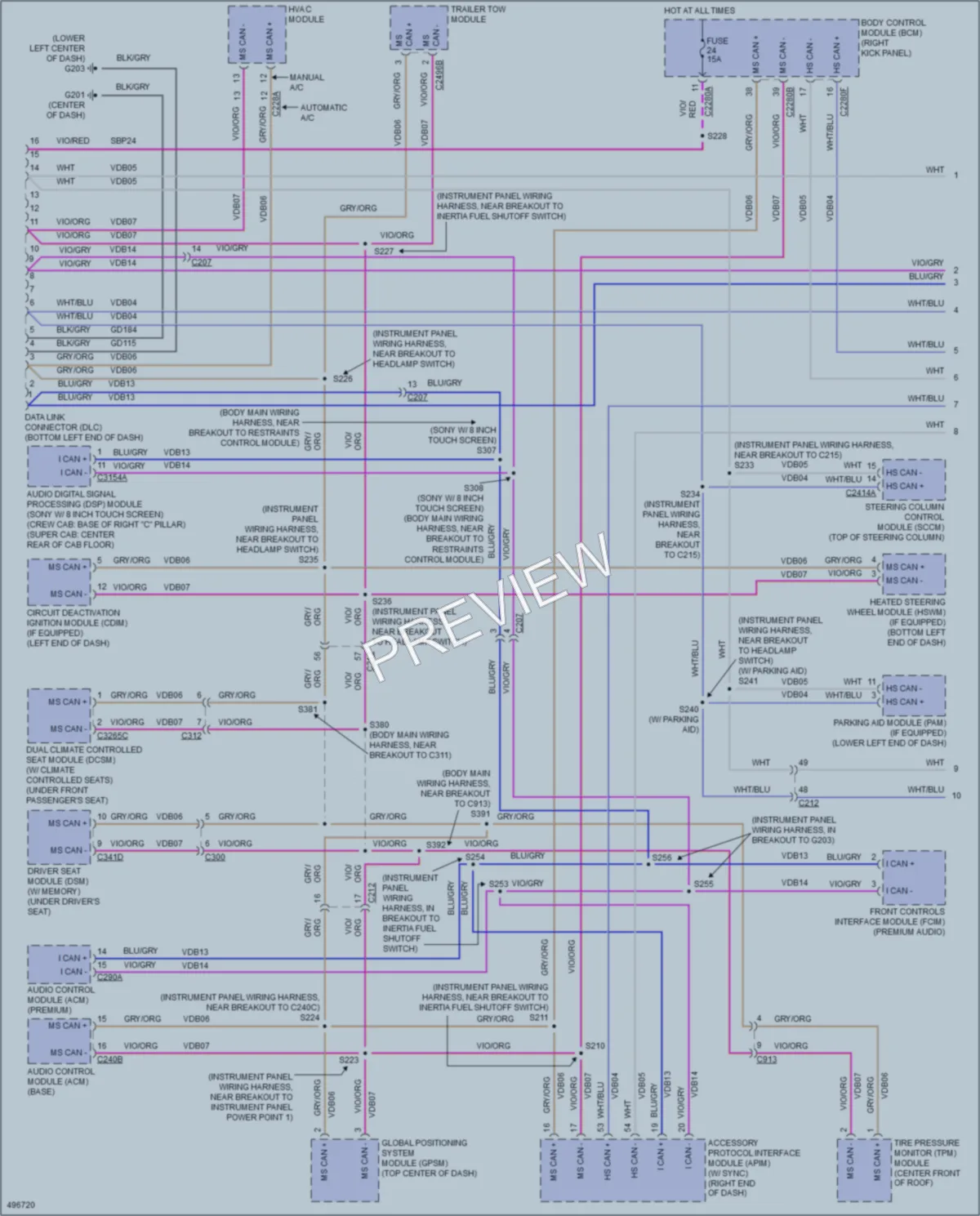 2016 Ford F550ChsCab Computer Data Lines wiring diagram preview