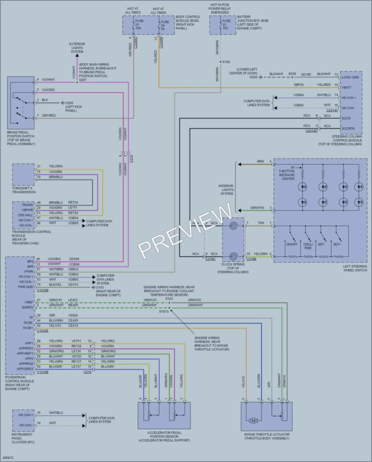 2016 Ford F550ChsCab Cruise Control wiring diagram preview