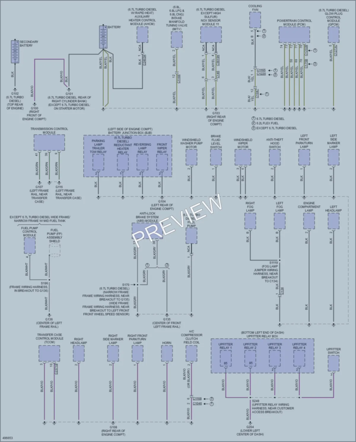 2016 Ford F550ChsCab Ground Distribution wiring diagram preview
