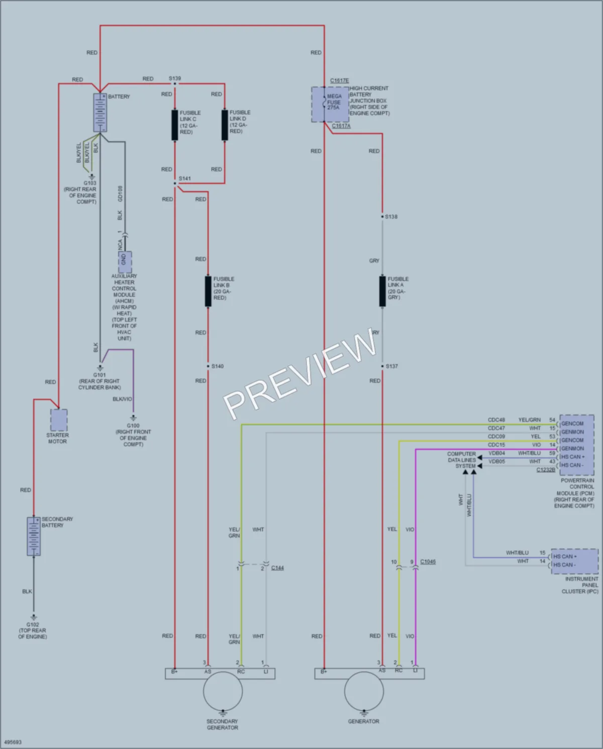 2016 Ford F550ChsCab Starting Charging wiring diagram preview