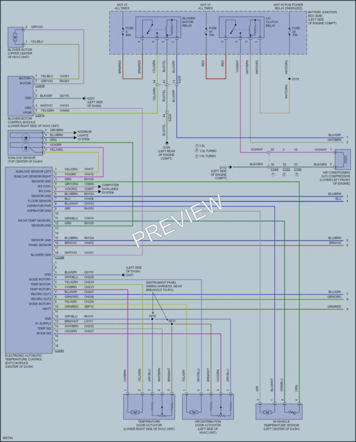 2016 Ford Fiesta Air Conditioning wiring diagram preview