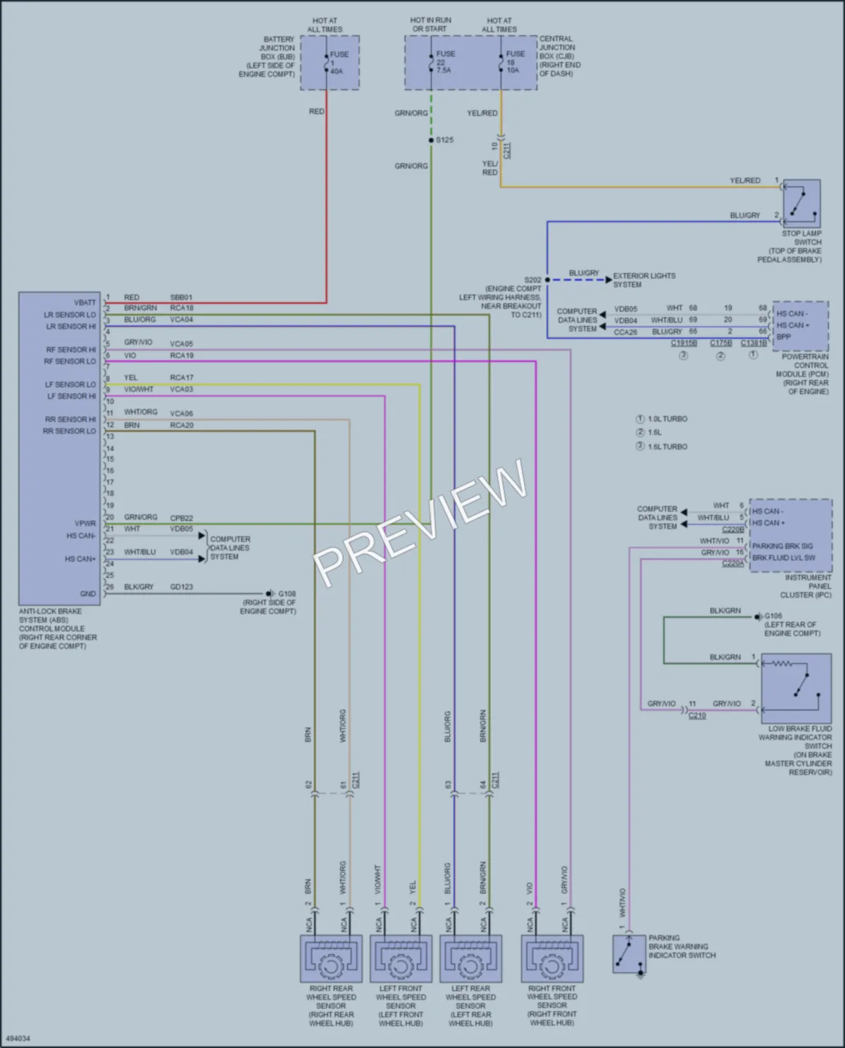2016 Ford Fiesta Anti Lock Brakes wiring diagram preview