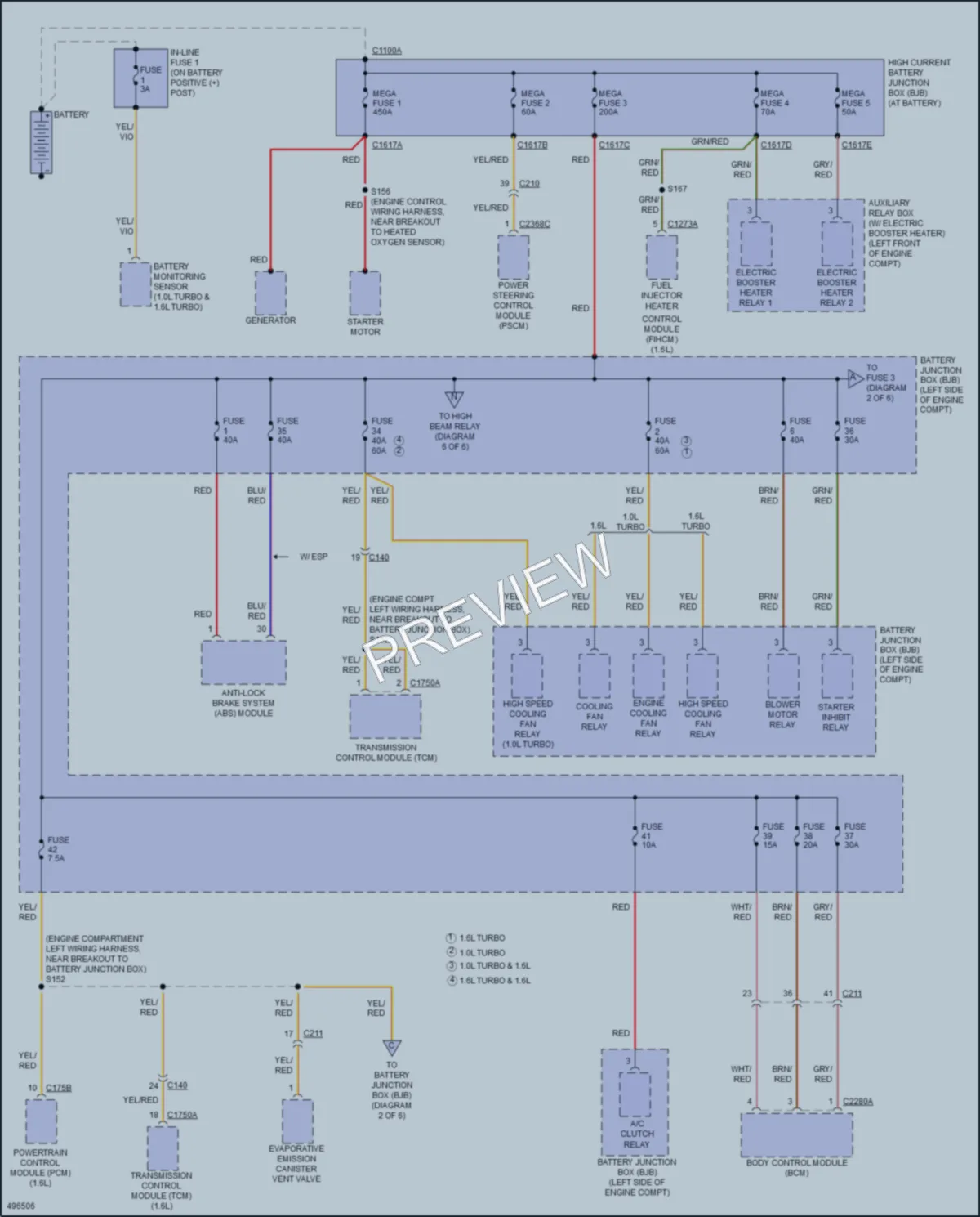 2016 Ford Fiesta Power Distribution wiring diagram preview