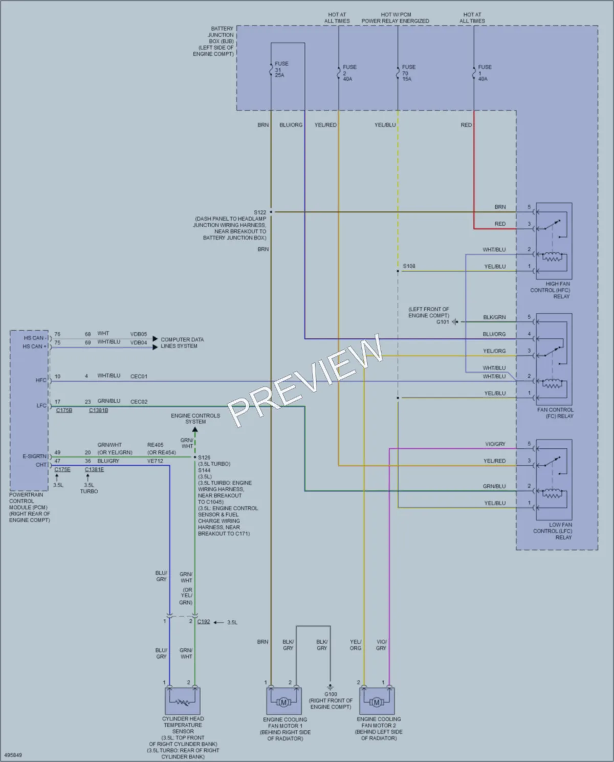 2016 Ford Flex Cooling Fan wiring diagram preview
