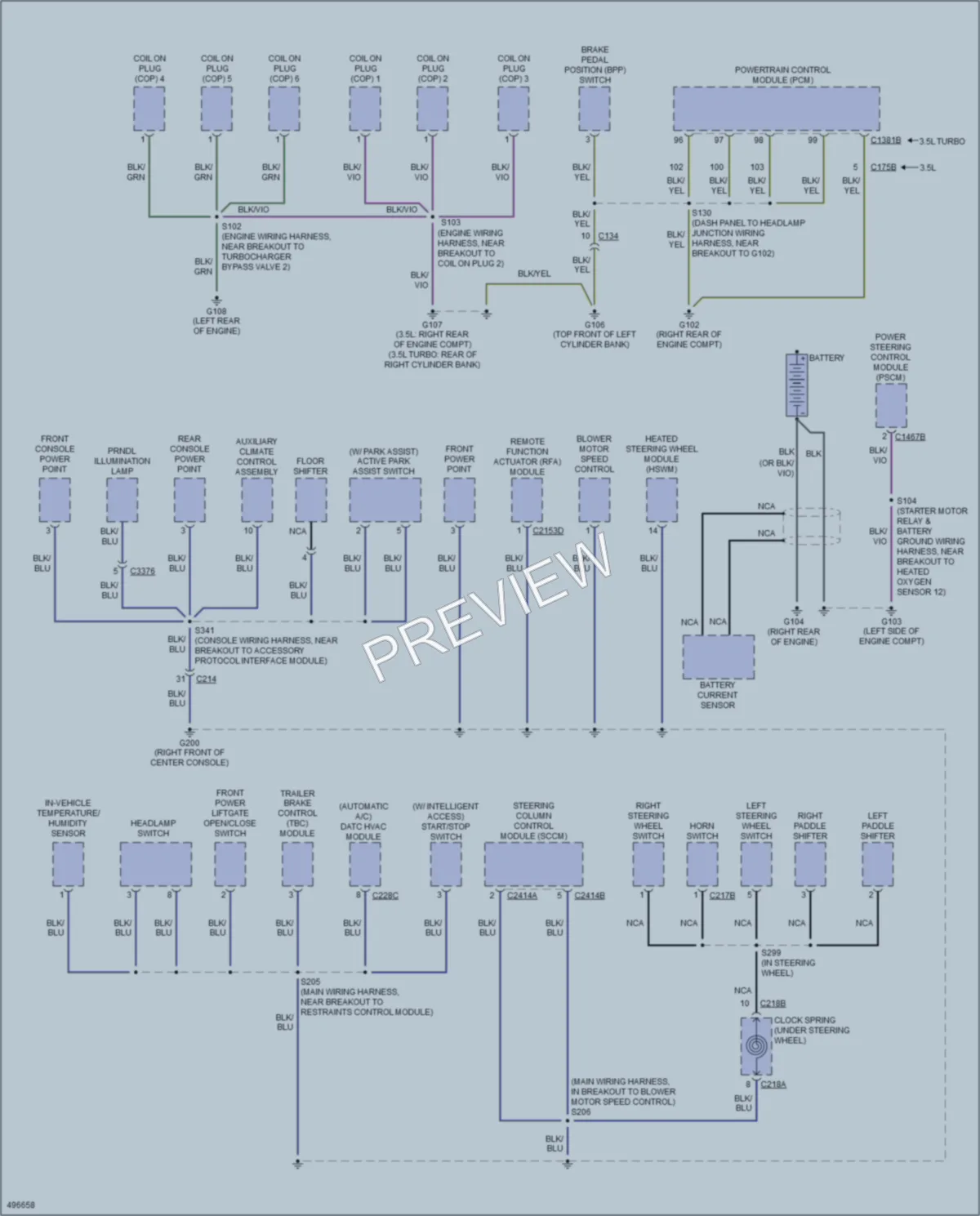 2016 Ford Flex Ground Distribution wiring diagram preview