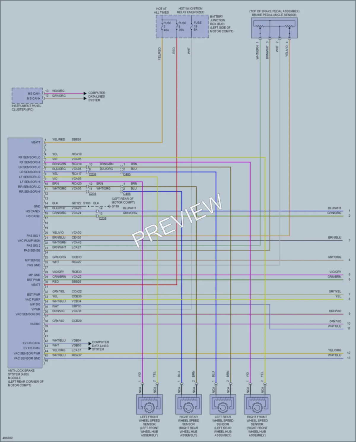 2016 Ford Focus Anti Lock Brakes wiring diagram preview