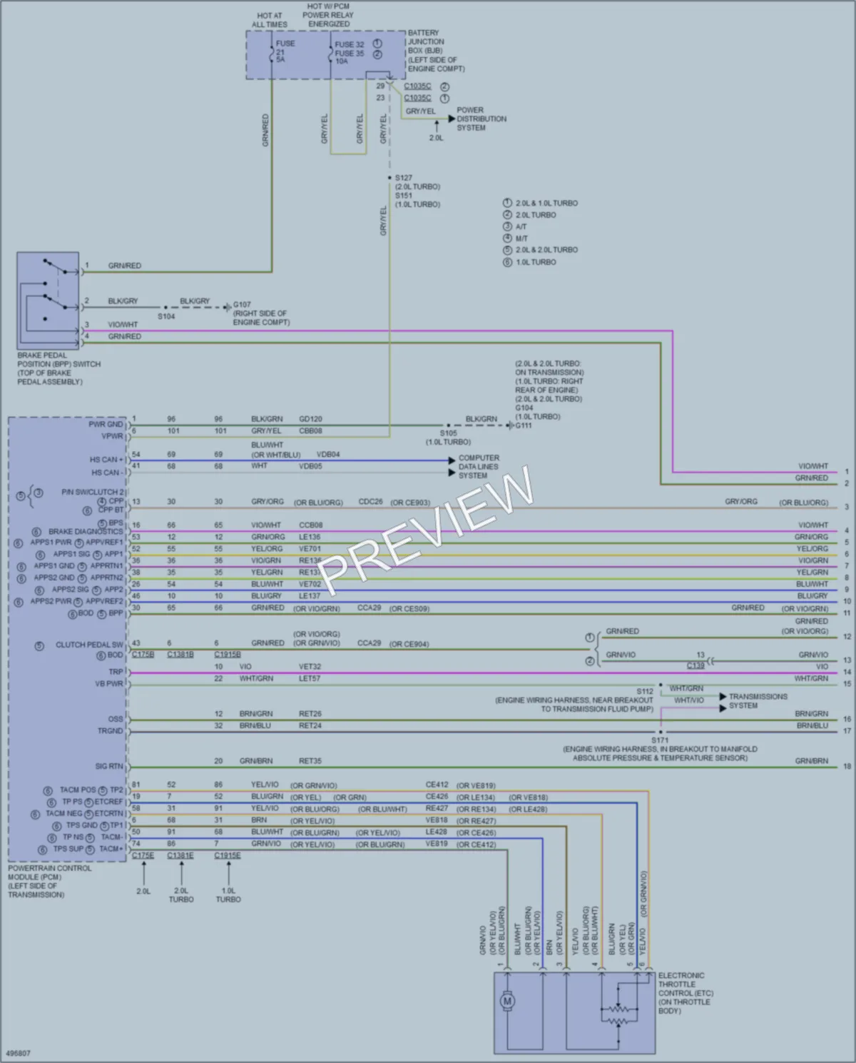 2016 Ford Focus Cruise Control wiring diagram preview