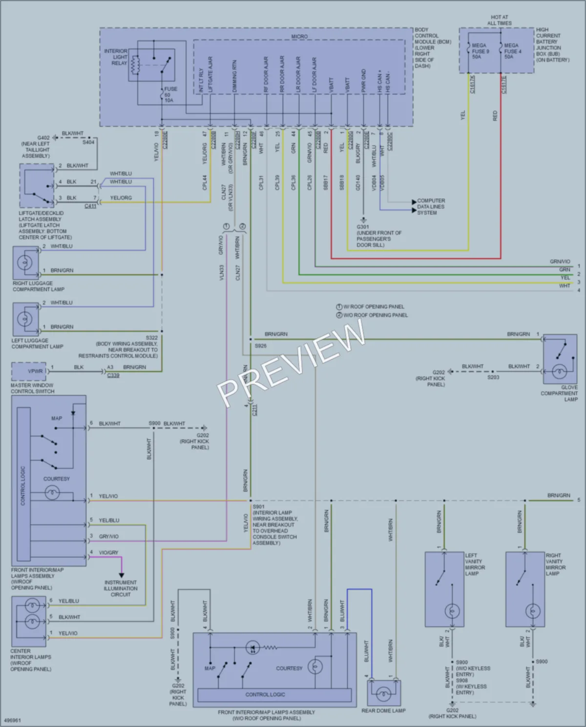 2016 Ford Focus Interior Lights wiring diagram preview