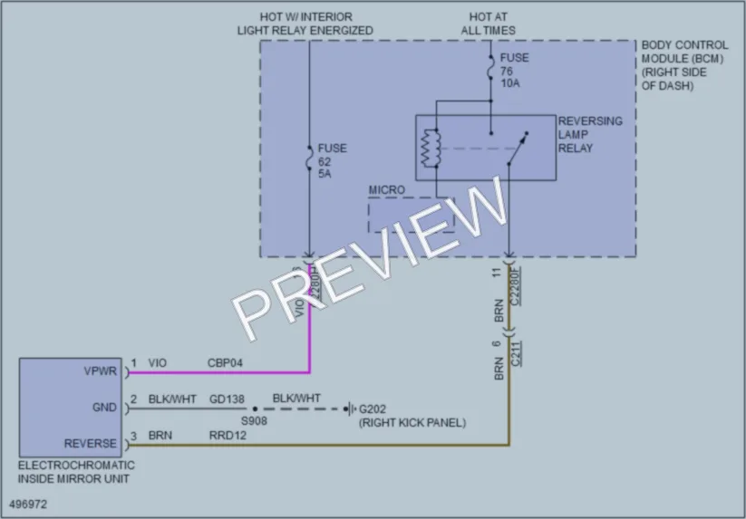 2016 Ford Focus Power Mirrors wiring diagram preview