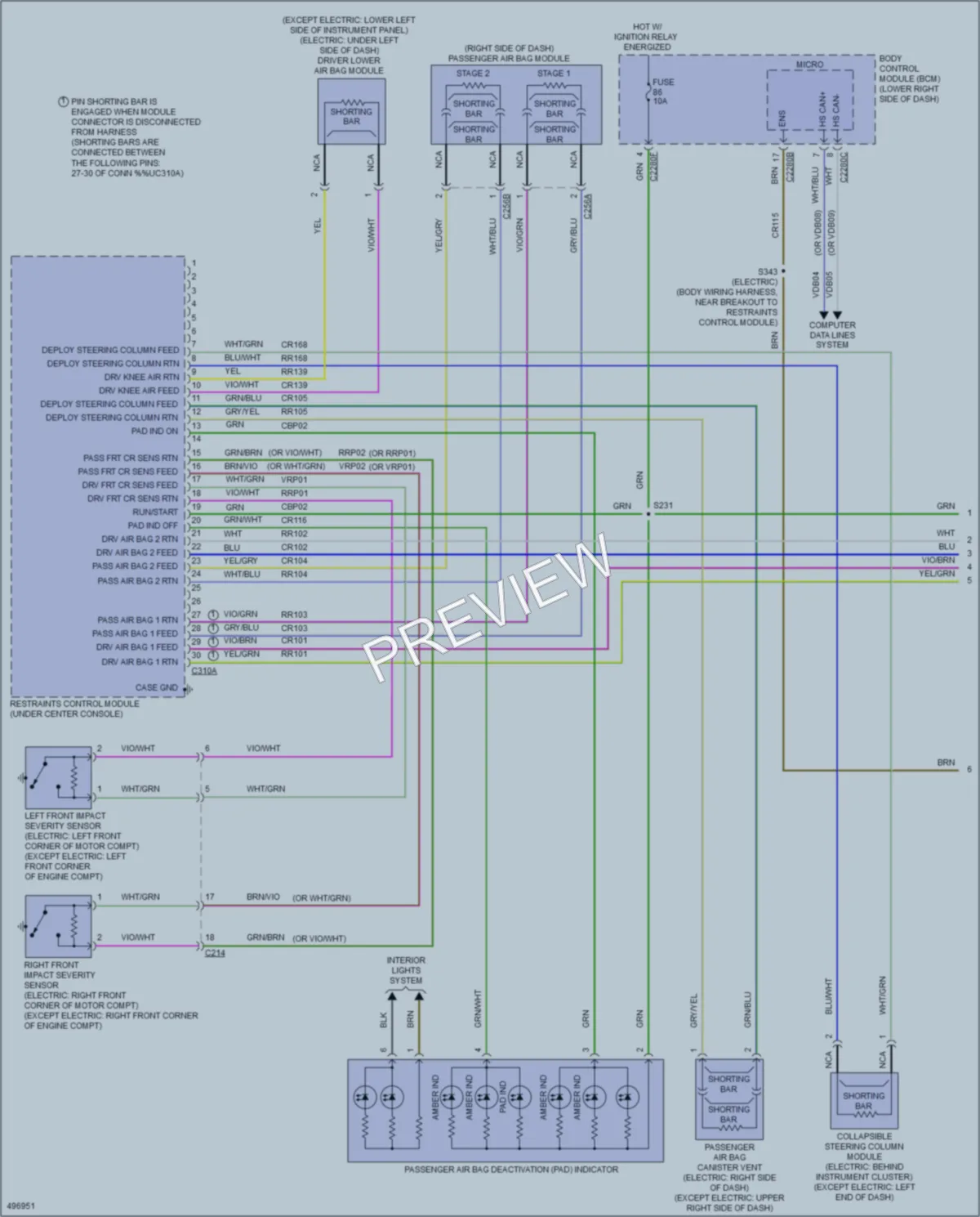 2016 Ford Focus Supplemental Restraints wiring diagram preview