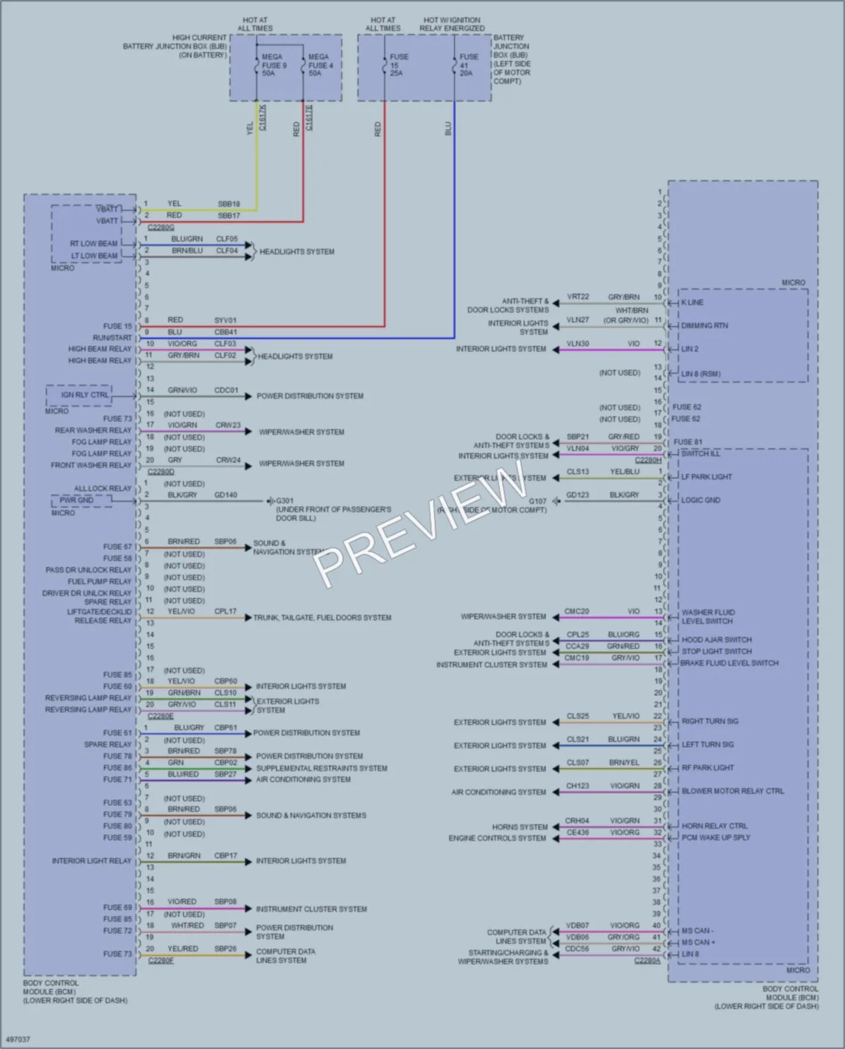 2016 Ford FocusElectric Body Control Modules wiring diagram preview