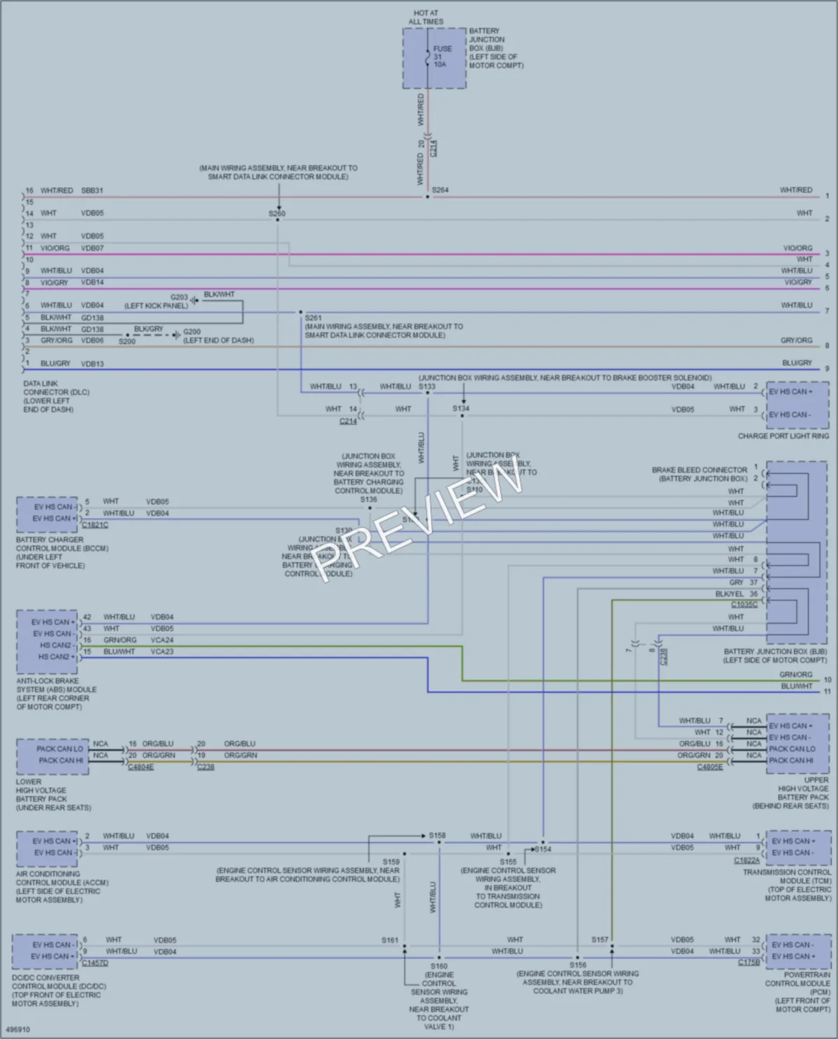 2016 Ford FocusElectric Computer Data Lines wiring diagram preview
