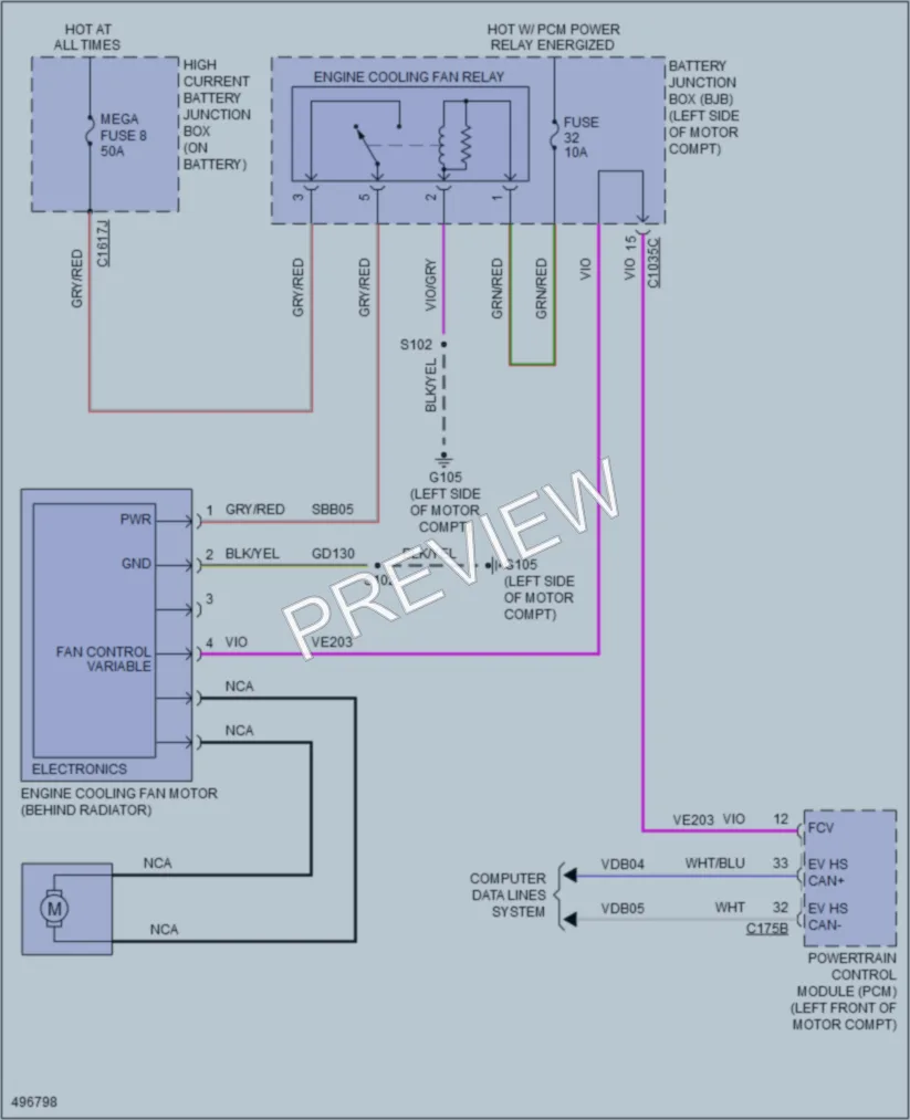 2016 Ford FocusElectric Cooling Fan wiring diagram preview