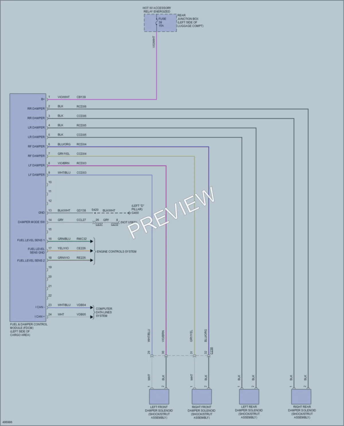 2016 Ford FocusElectric Electronic Suspension wiring diagram preview