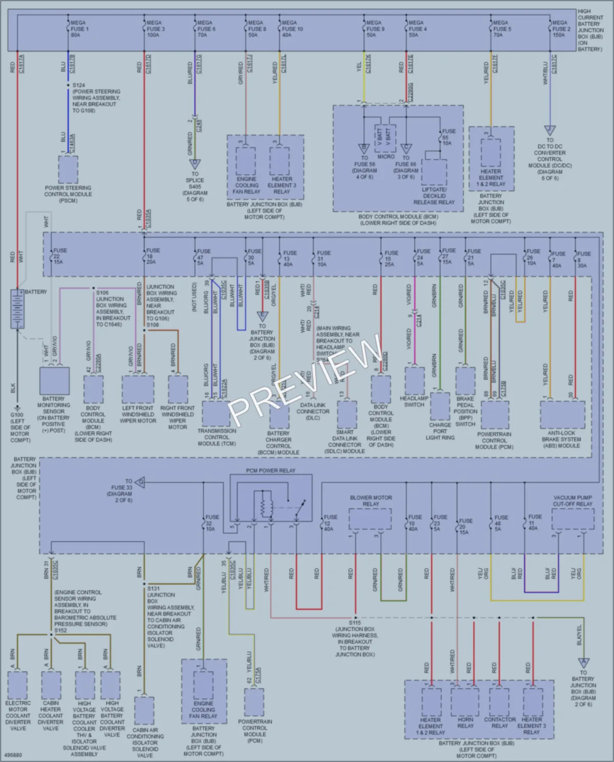 2016 Ford FocusElectric Power Distribution wiring diagram preview