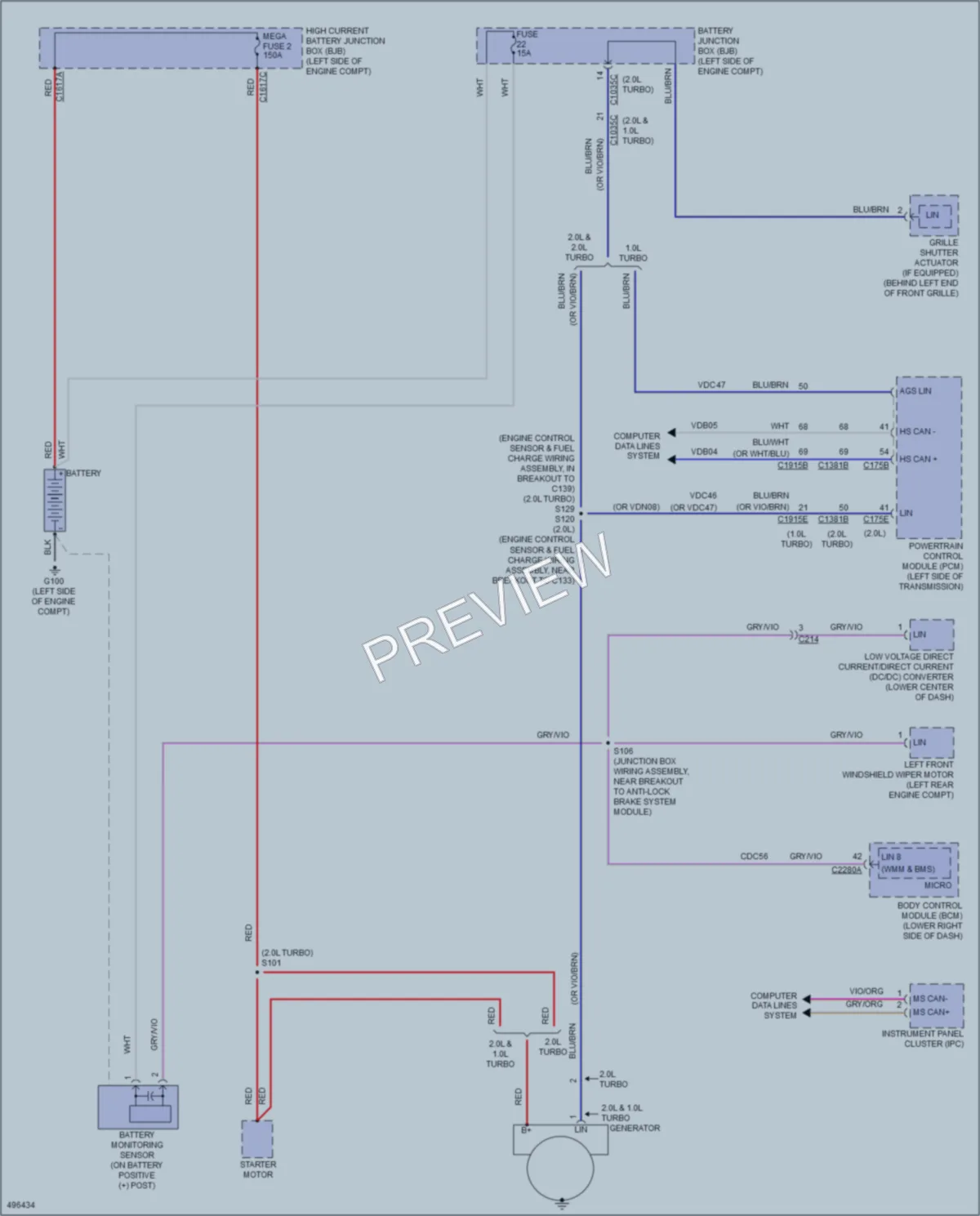 2016 Ford FocusElectric Starting Charging wiring diagram preview