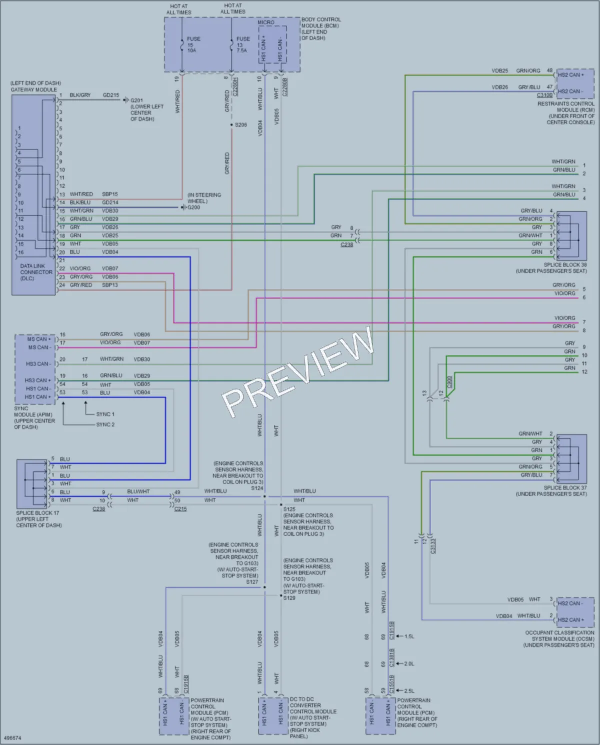 2016 Ford Fusion Computer Data Lines wiring diagram preview
