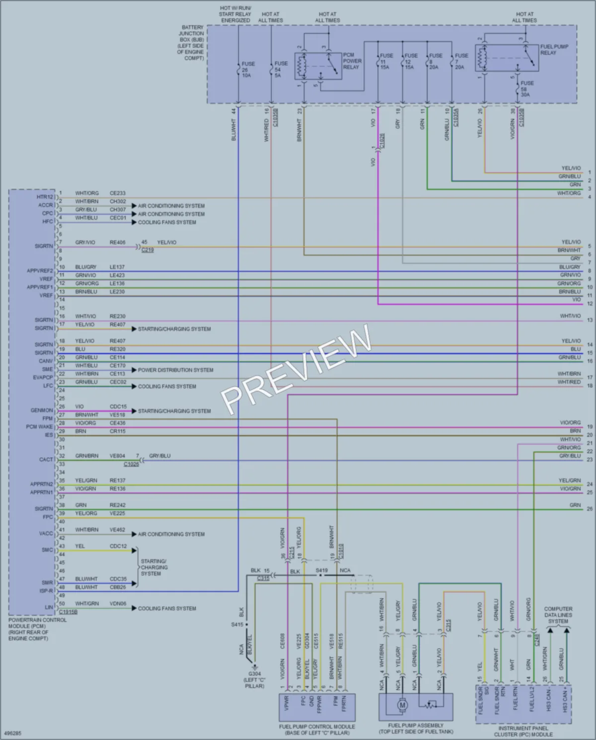 2016 Ford Fusion Engine Performance wiring diagram preview
