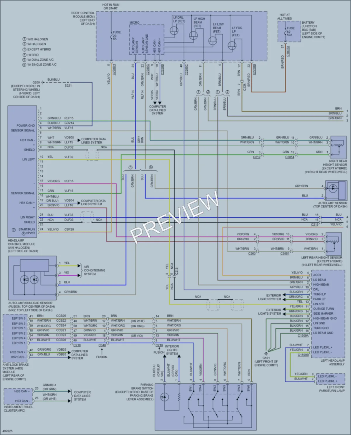 2016 Ford Fusion Headlights wiring diagram preview