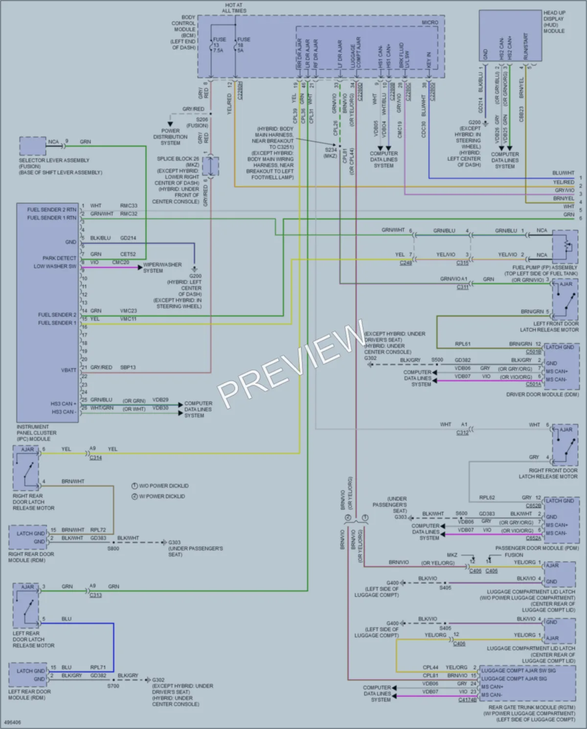 2016 Ford Fusion Instrument Cluster wiring diagram preview