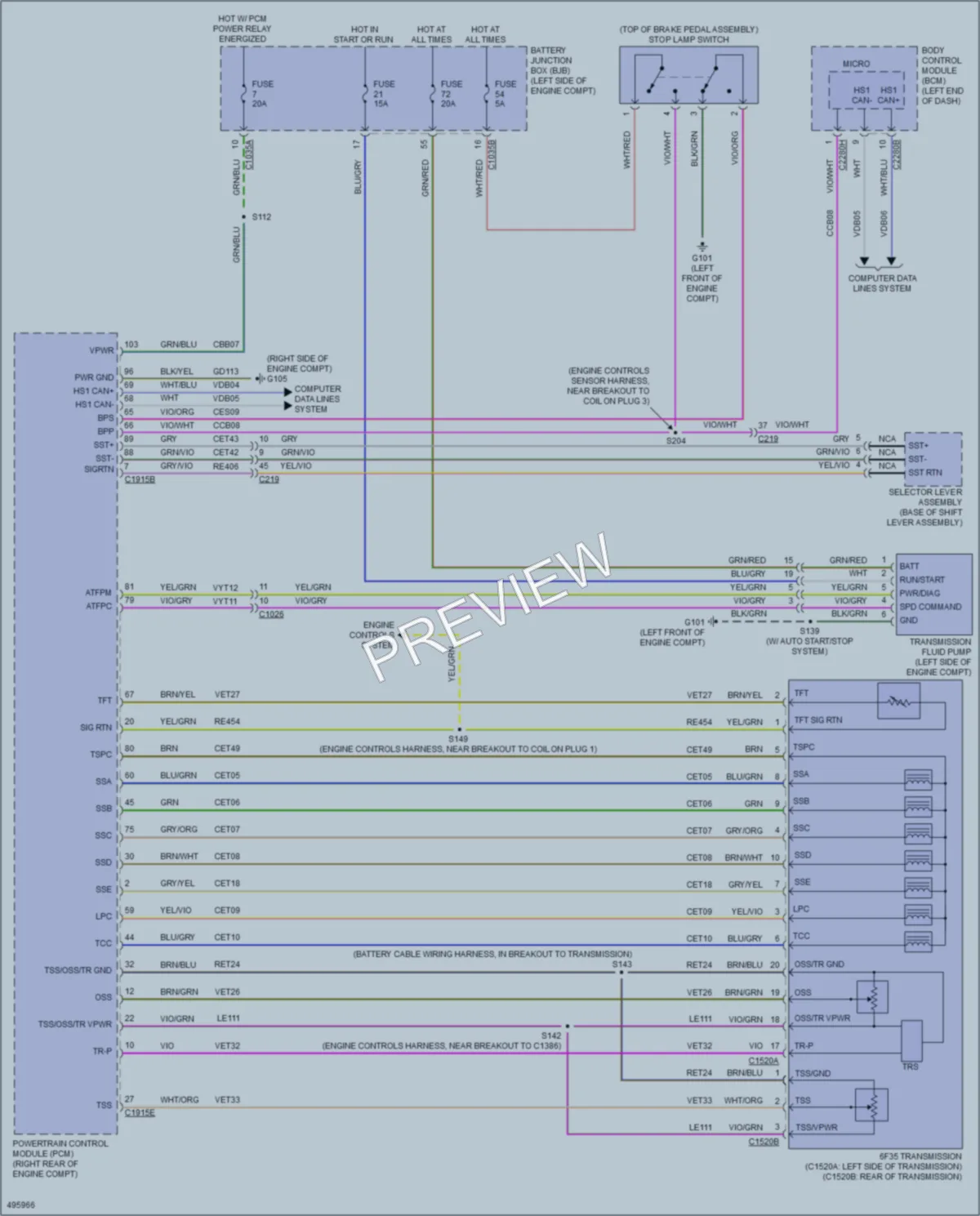 2016 Ford Fusion Transmission wiring diagram preview