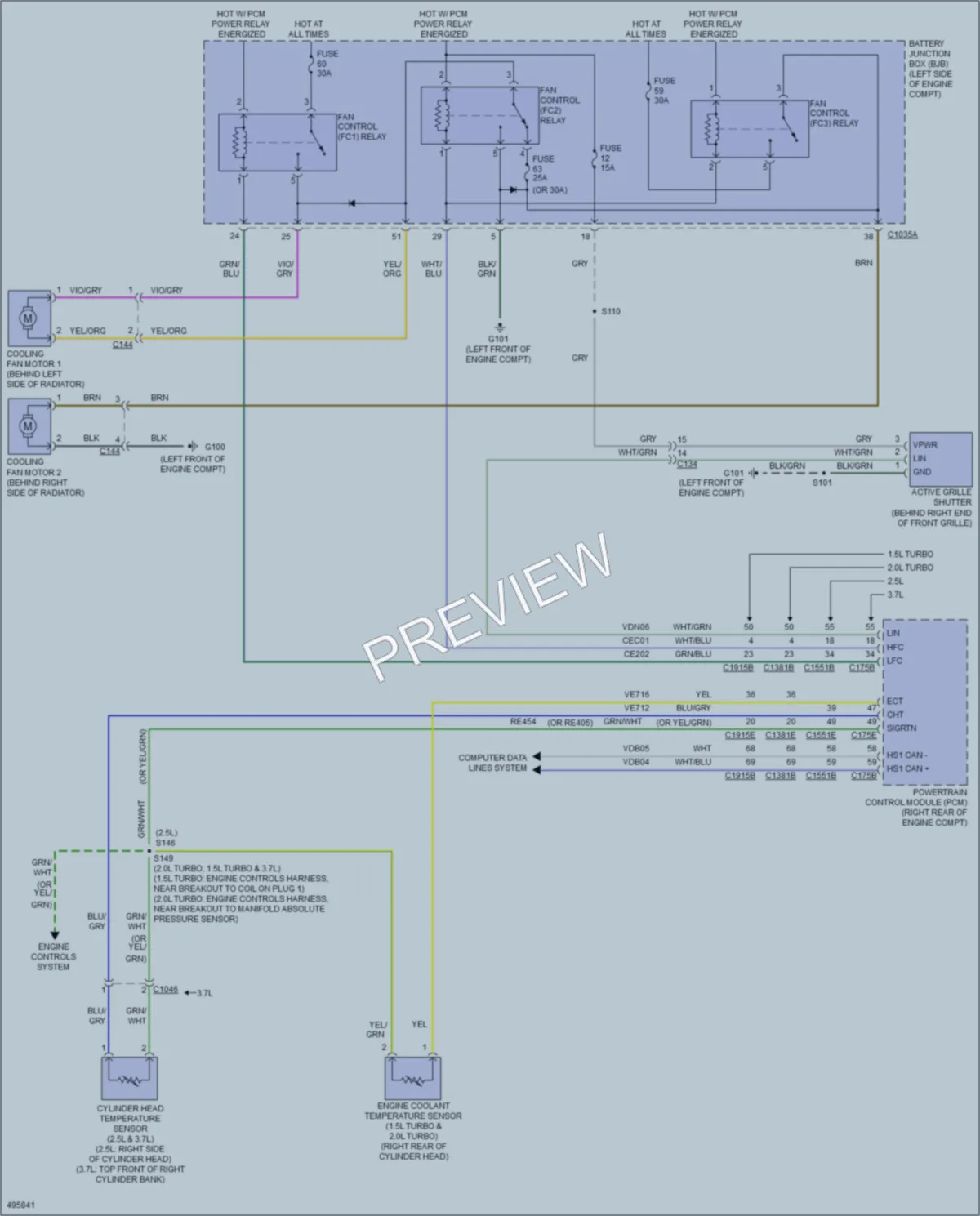 2016 Ford FusionEnergi Cooling Fan wiring diagram preview