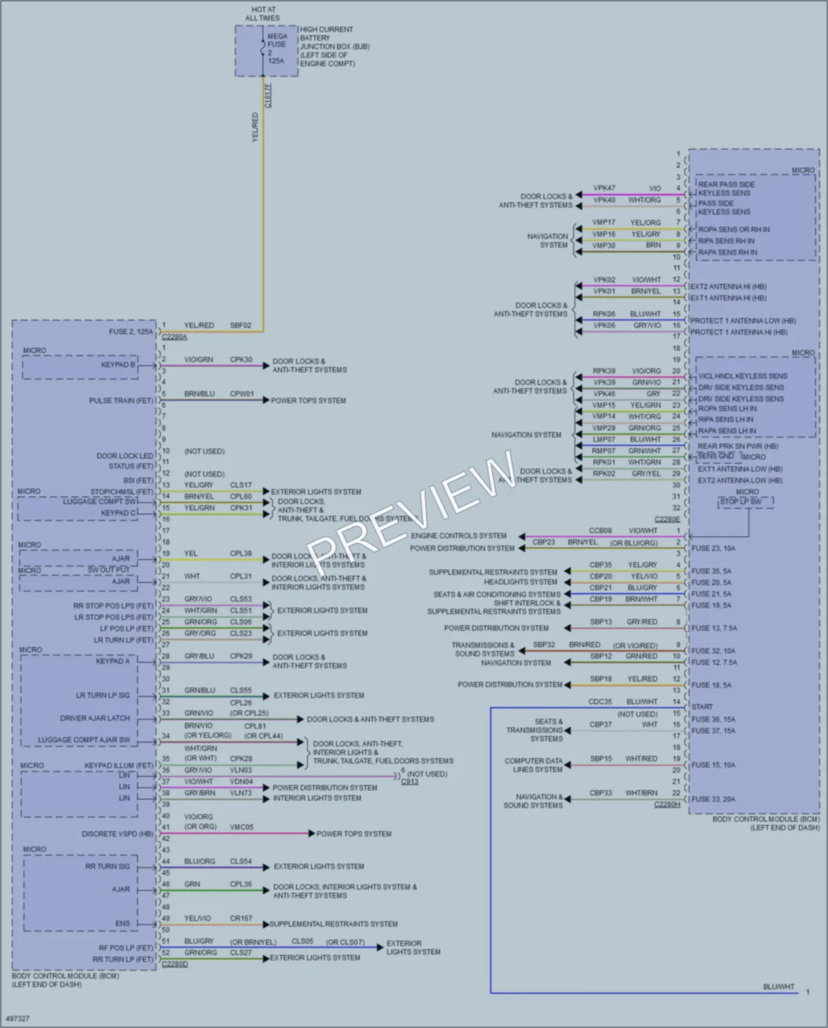 2016 Ford FusionHybrid Body Control Modules wiring diagram preview