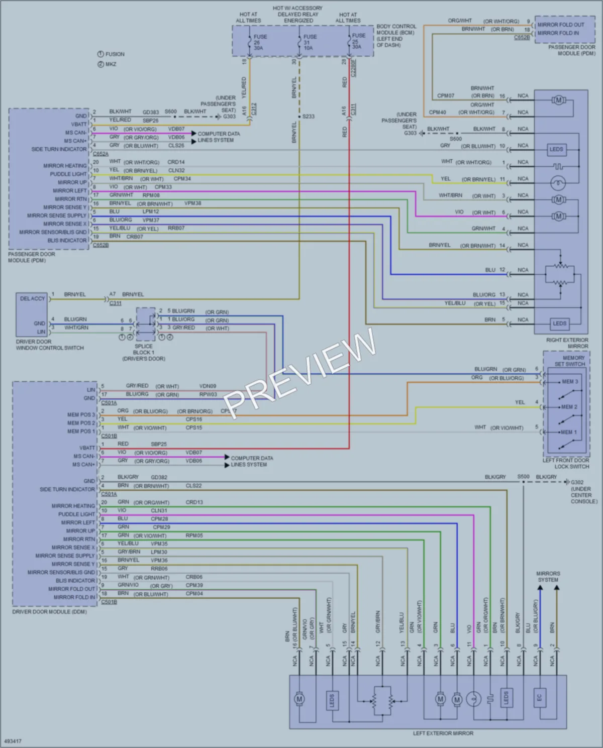 2016 Ford FusionHybrid Memory Systems wiring diagram preview