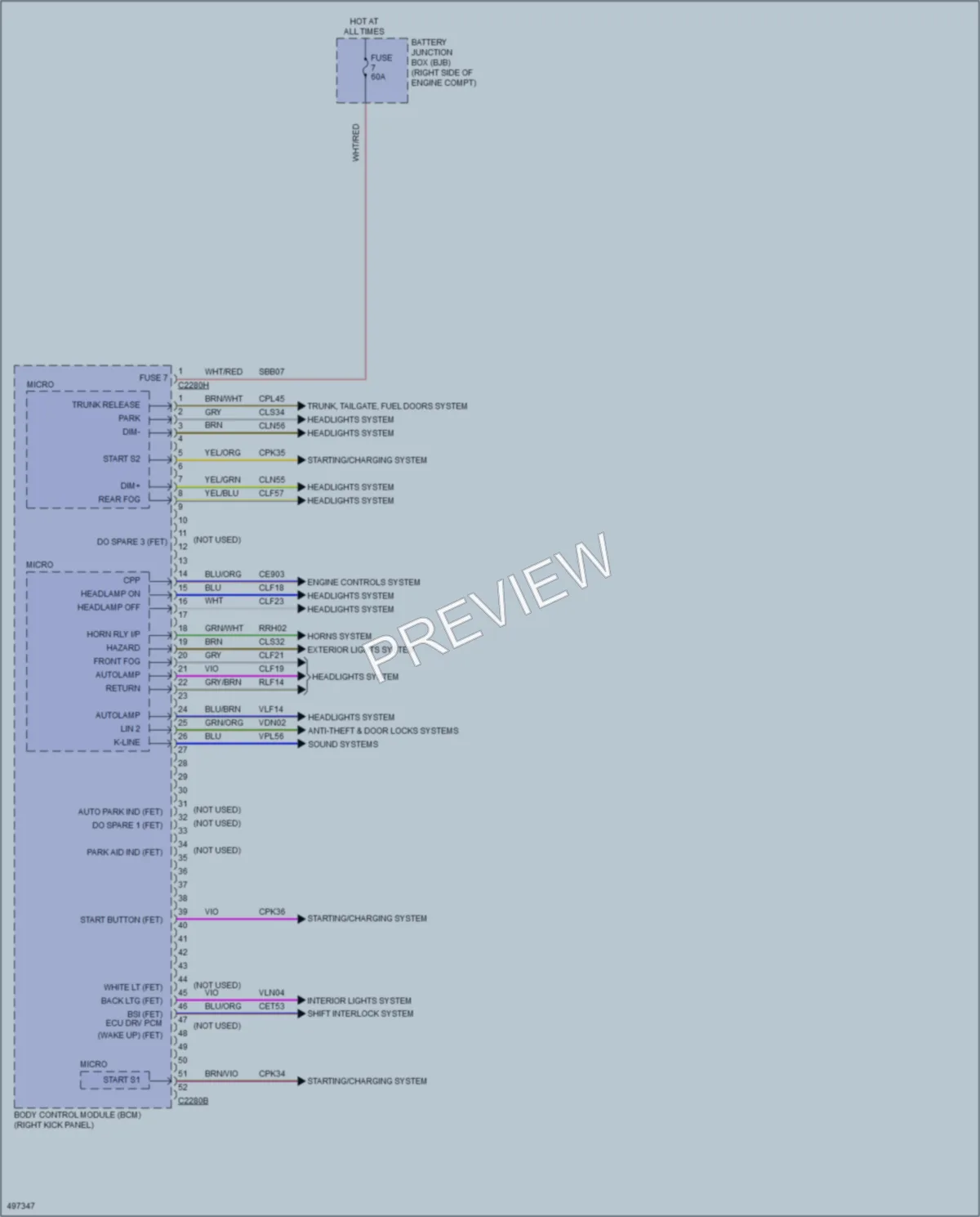 2016 Ford Mustang Body Control Modules wiring diagram preview