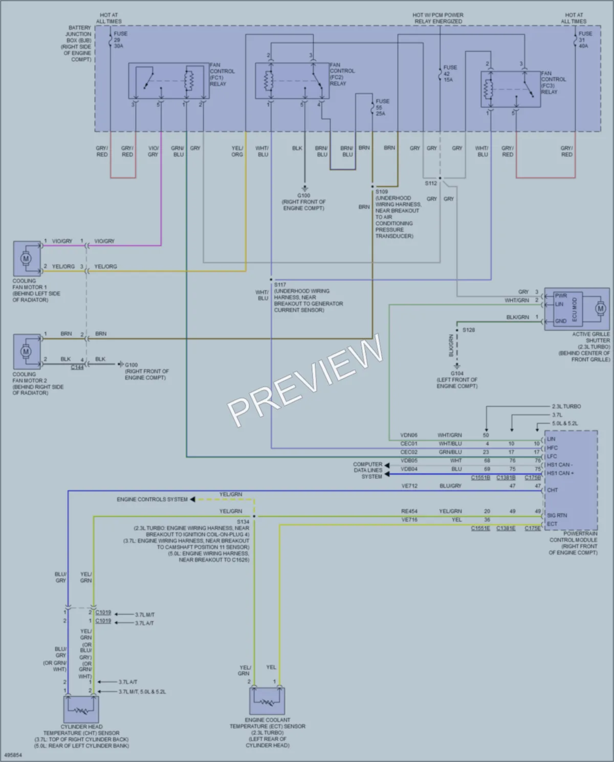 2016 Ford Mustang Cooling Fan wiring diagram preview