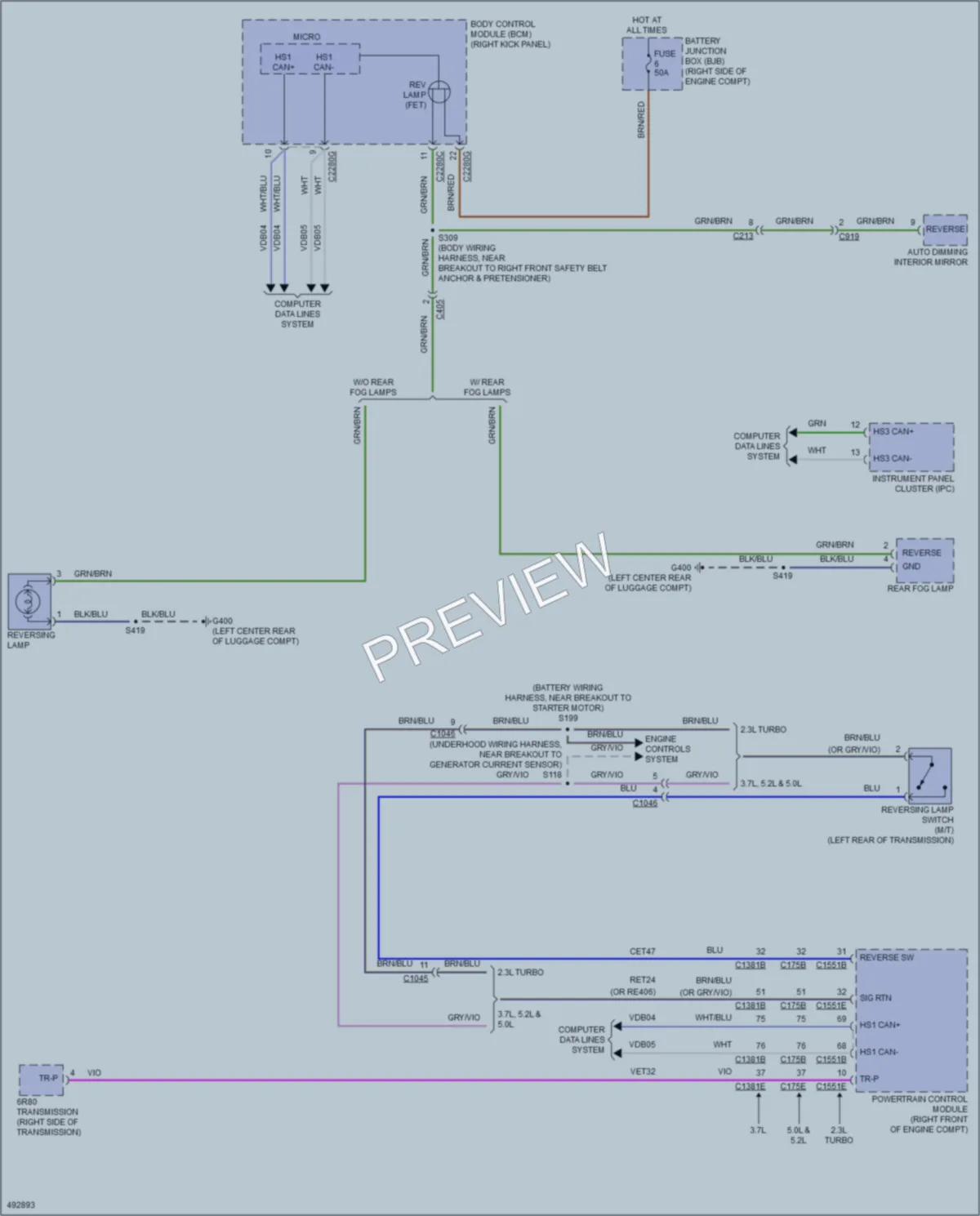 2016 Ford Mustang Exterior Lights wiring diagram preview