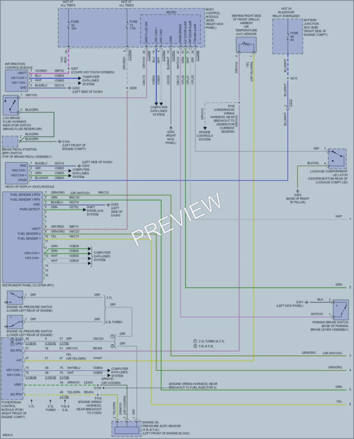 2016 Ford Mustang Instrument Cluster wiring diagram preview