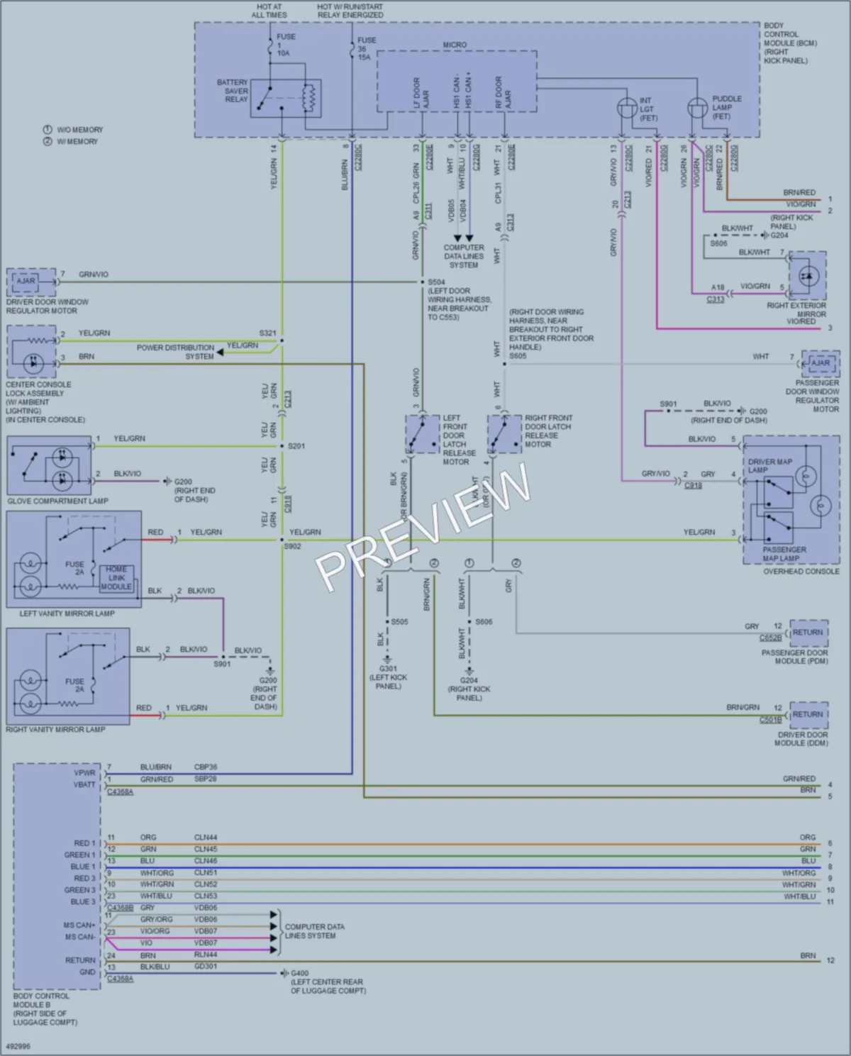 2016 Ford Mustang Interior Lights wiring diagram preview