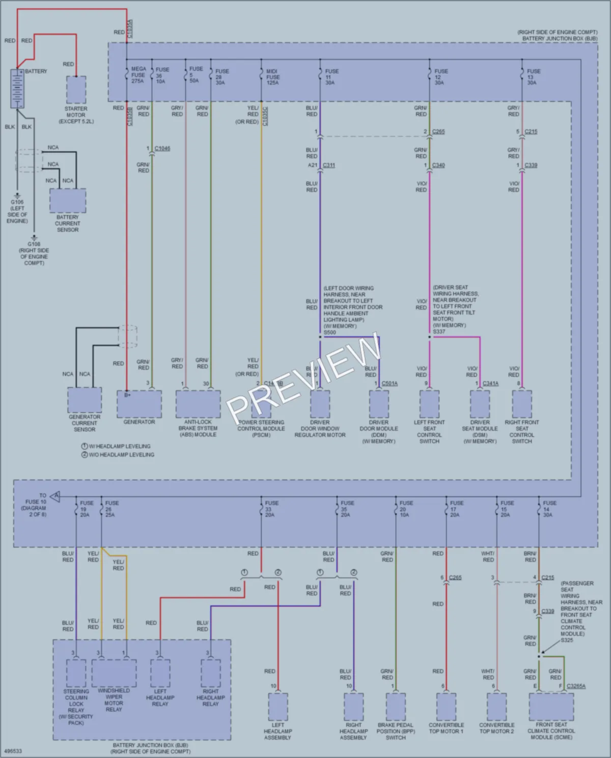 2016 Ford Mustang Power Distribution wiring diagram preview