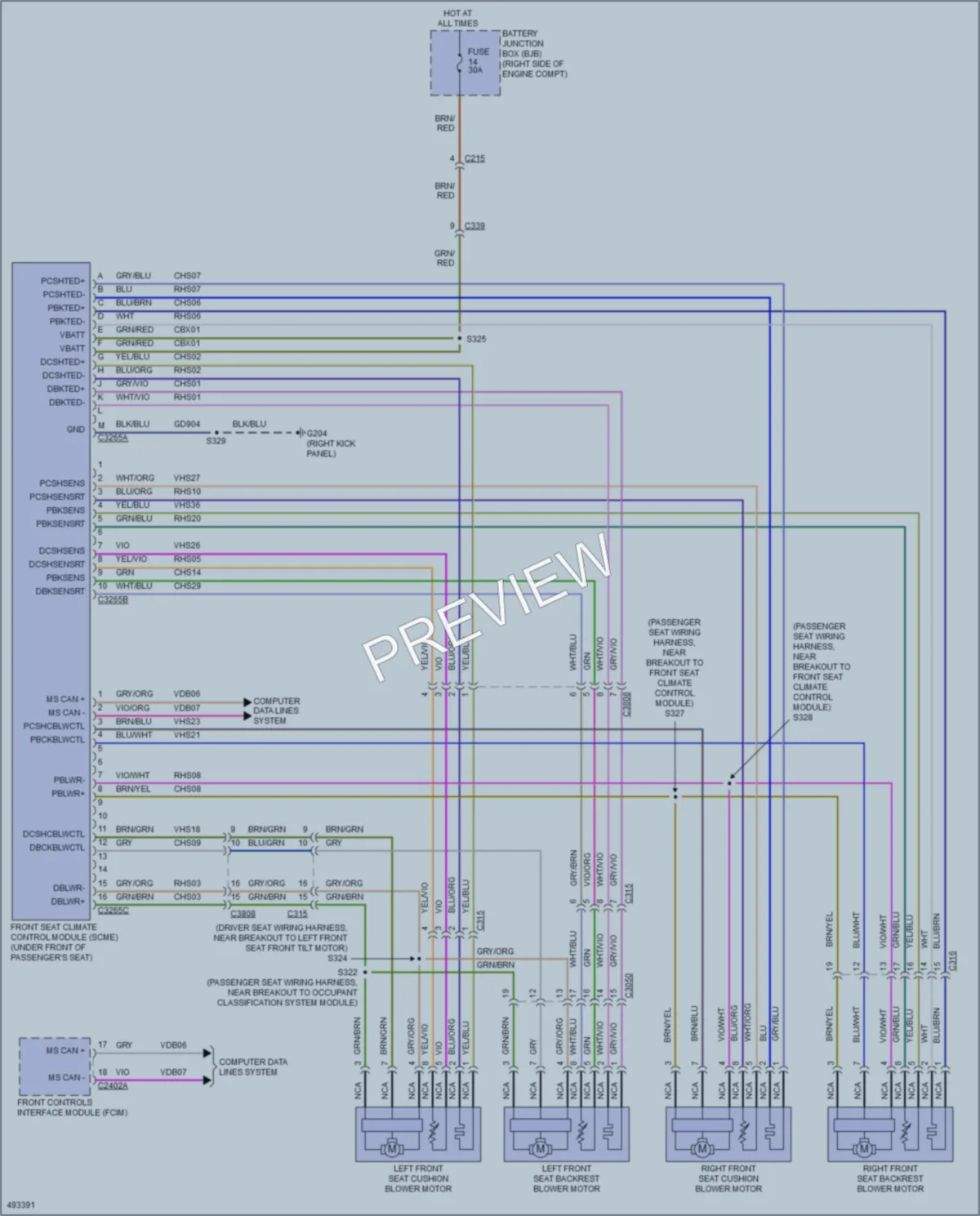 2016 Ford Mustang Power Seats wiring diagram preview