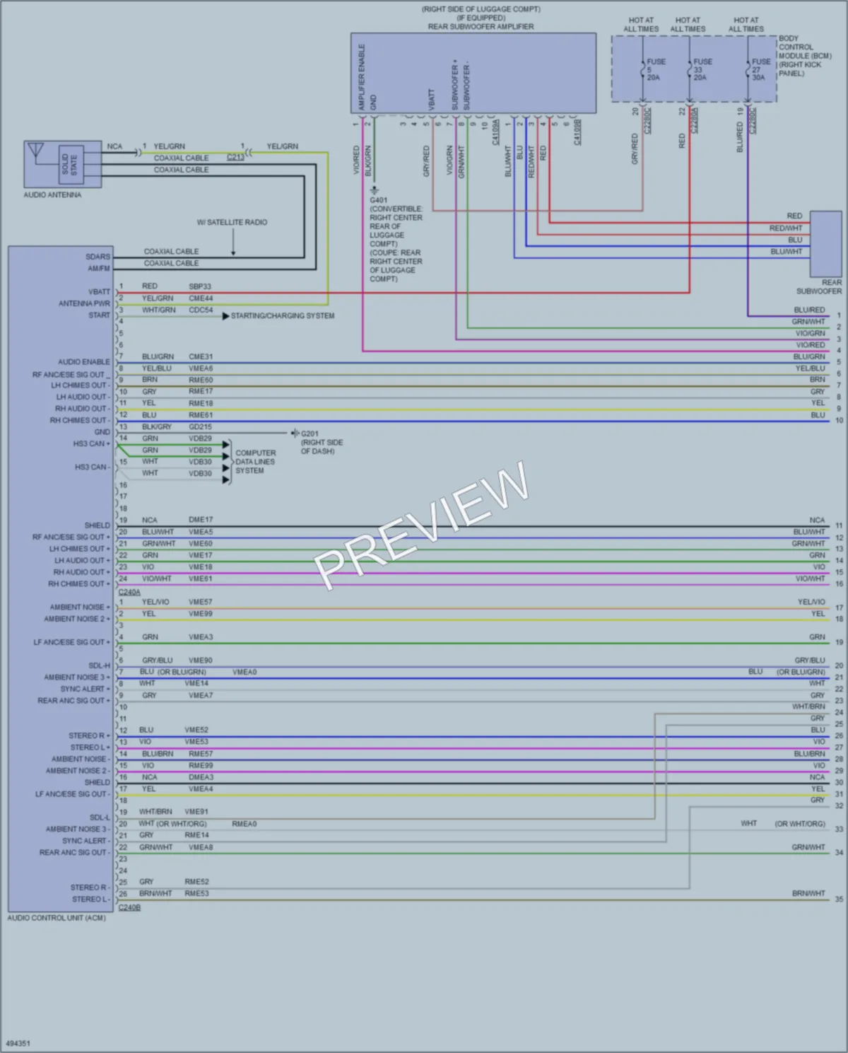 2016 Ford Mustang Radio wiring diagram preview