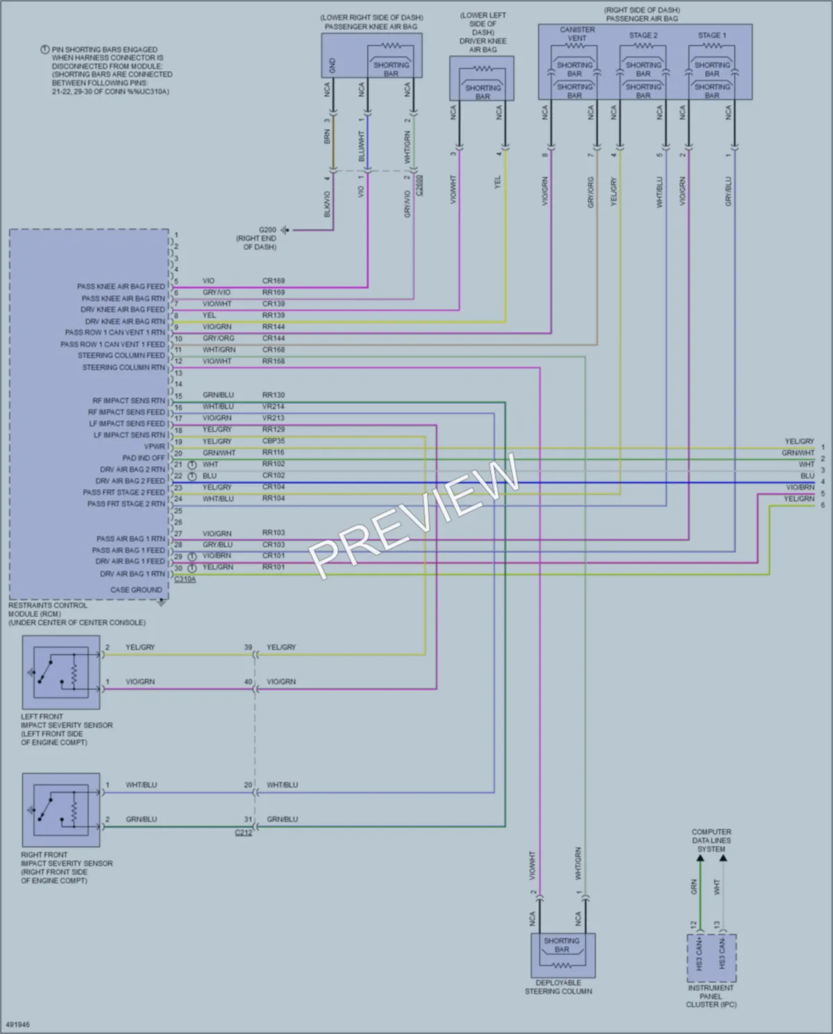 2016 Ford Mustang Supplemental Restraints wiring diagram preview