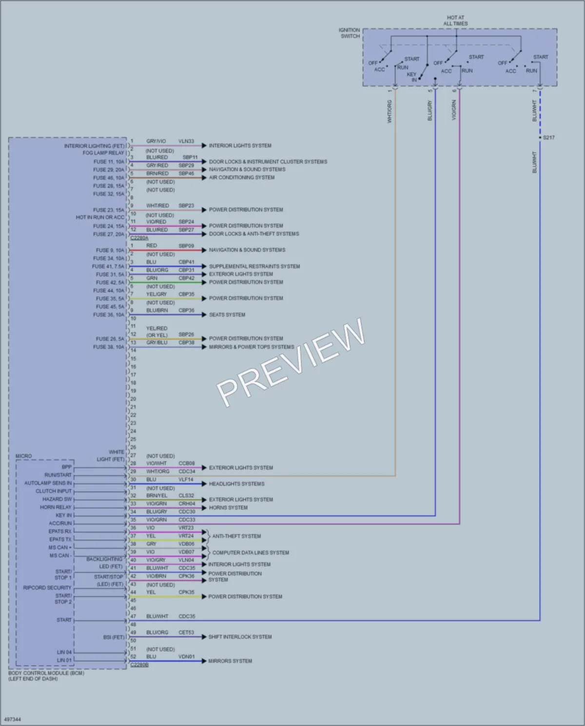 2016 Ford Taurus Body Control Modules wiring diagram preview